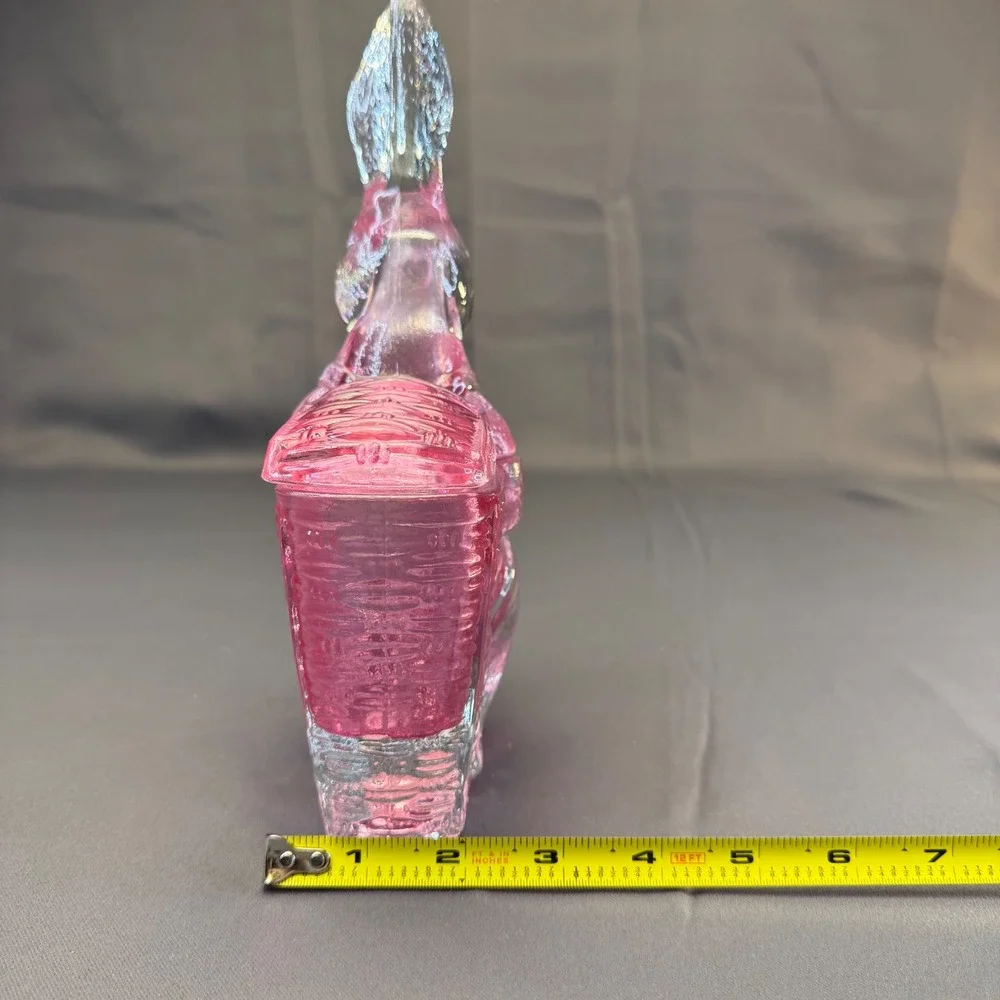 Vintage Pink Glass Bunny Rabbit Basket Candy Dish Heavy Easter Cottagecore Decor